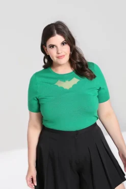 Hell Bunny Bat Top Green Hot