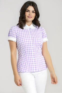 Hell Bunny BB Blouse Lavender Hot