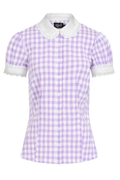 Hell Bunny BB Blouse Lavender Hot
