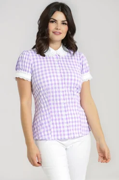 Hell Bunny BB Blouse Lavender Hot
