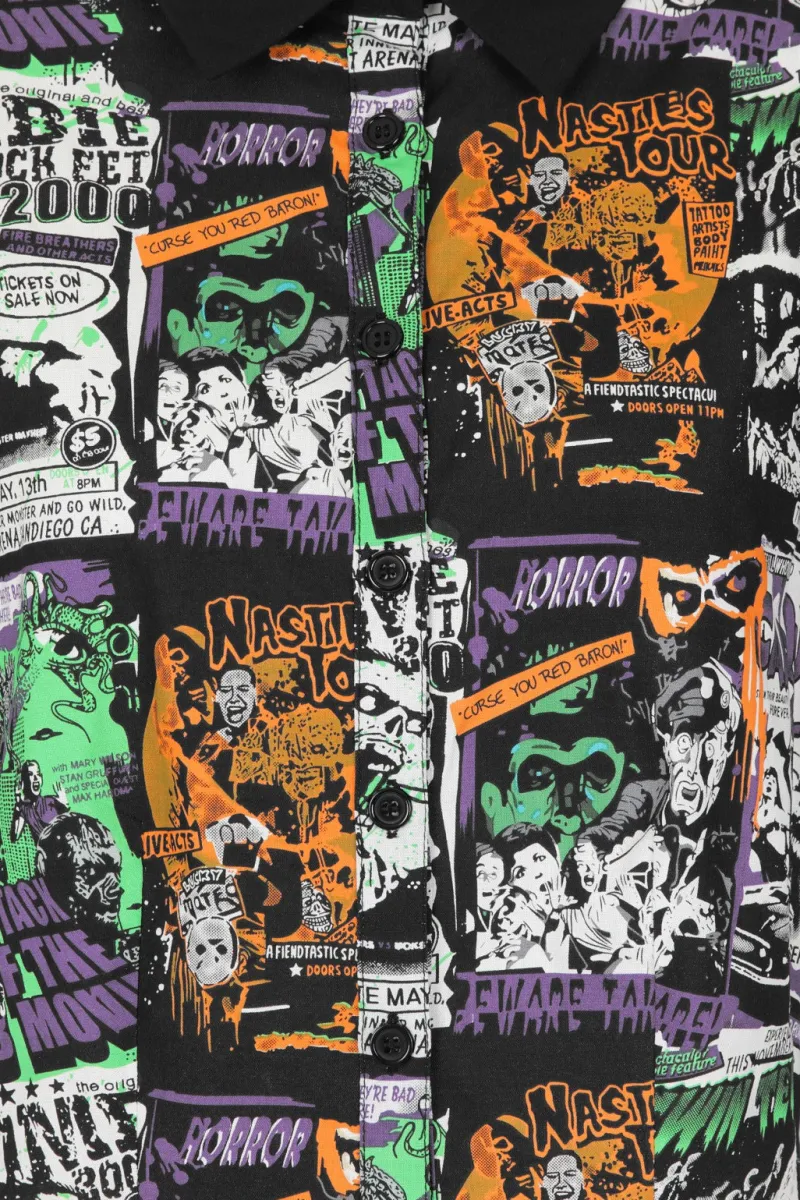 Hell Bunny Be Afraid Blouse Black New