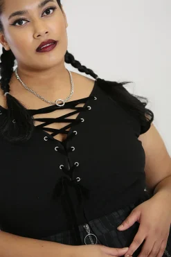 Hell Bunny Belladonna Top Black Outlet
