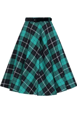 Hell Bunny Beryl Skirt Green Sale