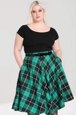 Hell Bunny Beryl Skirt Green Sale