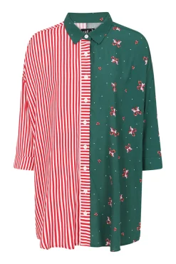 Hell Bunny Beth Oversized Shirt Green Sale