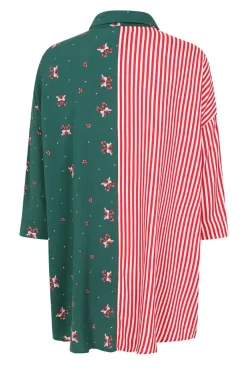 Hell Bunny Beth Oversized Shirt Green Sale