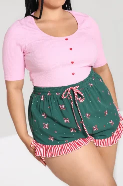 Hell Bunny Beth Shorts Green Clearance