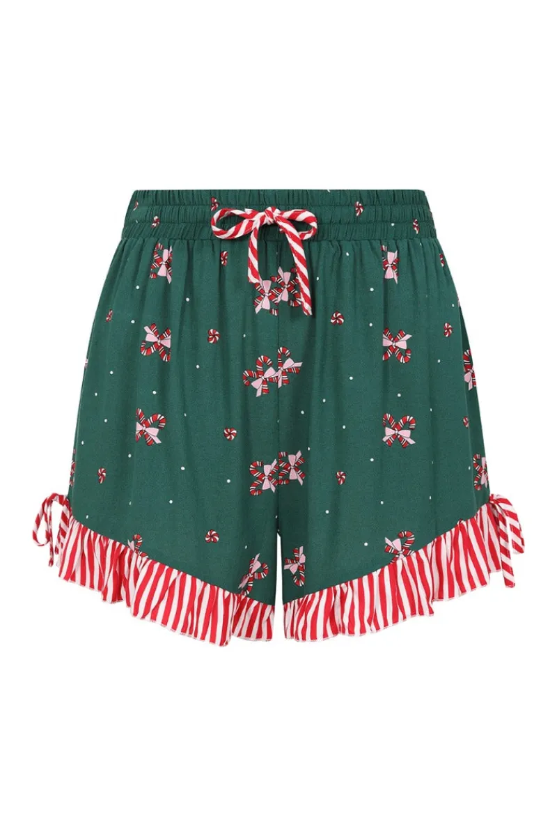 Hell Bunny Beth Shorts Green Clearance