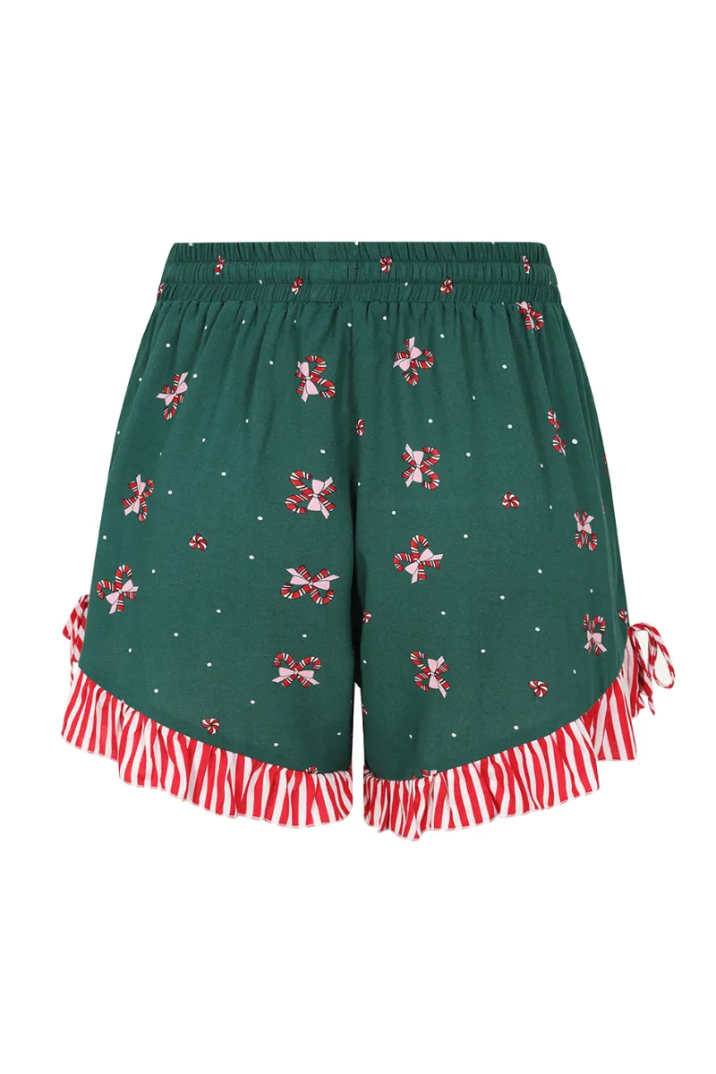 Hell Bunny Beth Shorts Green Clearance