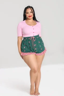 Hell Bunny Beth Shorts Green Clearance