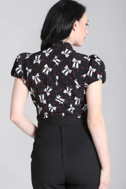 Hell Bunny Bobbie Blouse Black Best