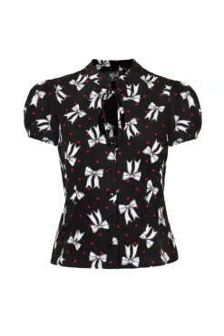 Hell Bunny Bobbie Blouse Black Best