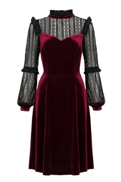Hell Bunny Bonnie Dress Burgundy Online