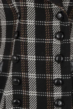 Hell Bunny Brooklyn Coat Brown Clearance