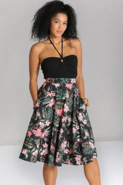 Hell Bunny Calypso Skirt Black Hot