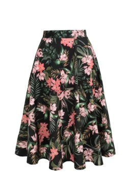 Hell Bunny Calypso Skirt Black Hot