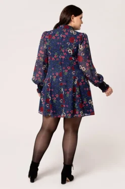 Hell Bunny Camellia Mini Dress Blue