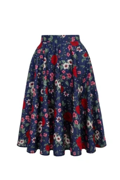 Hell Bunny Camellia Skirt Blue Outlet