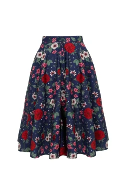 Hell Bunny Camellia Skirt Blue Outlet