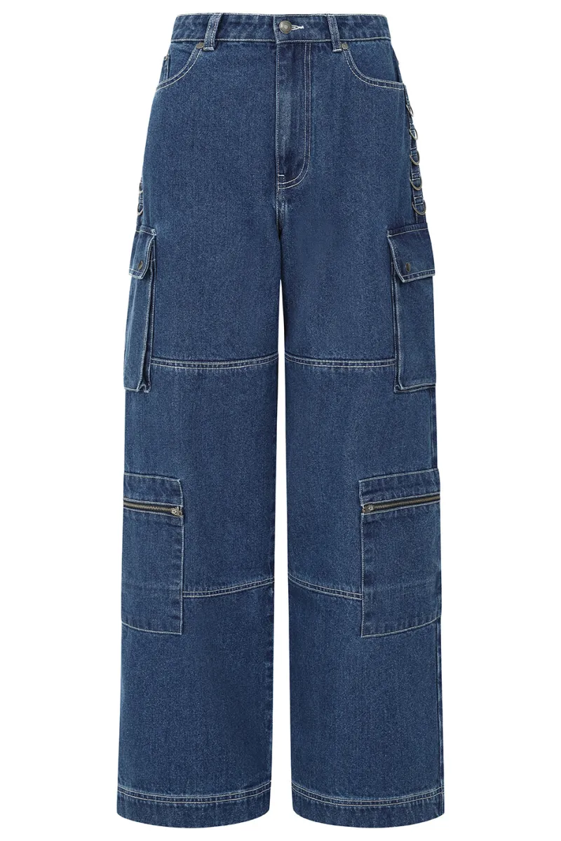 Hell Bunny Cameron Jeans Blue Clearance