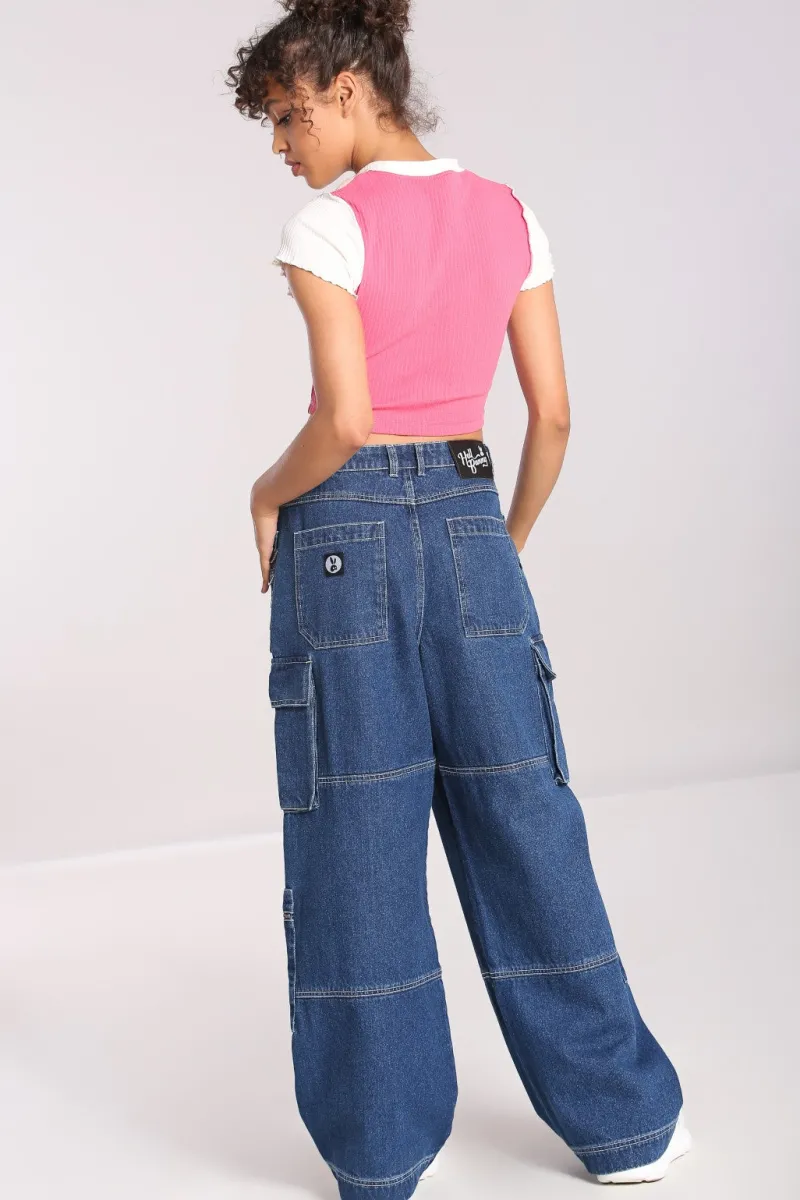 Hell Bunny Cameron Jeans Blue Clearance