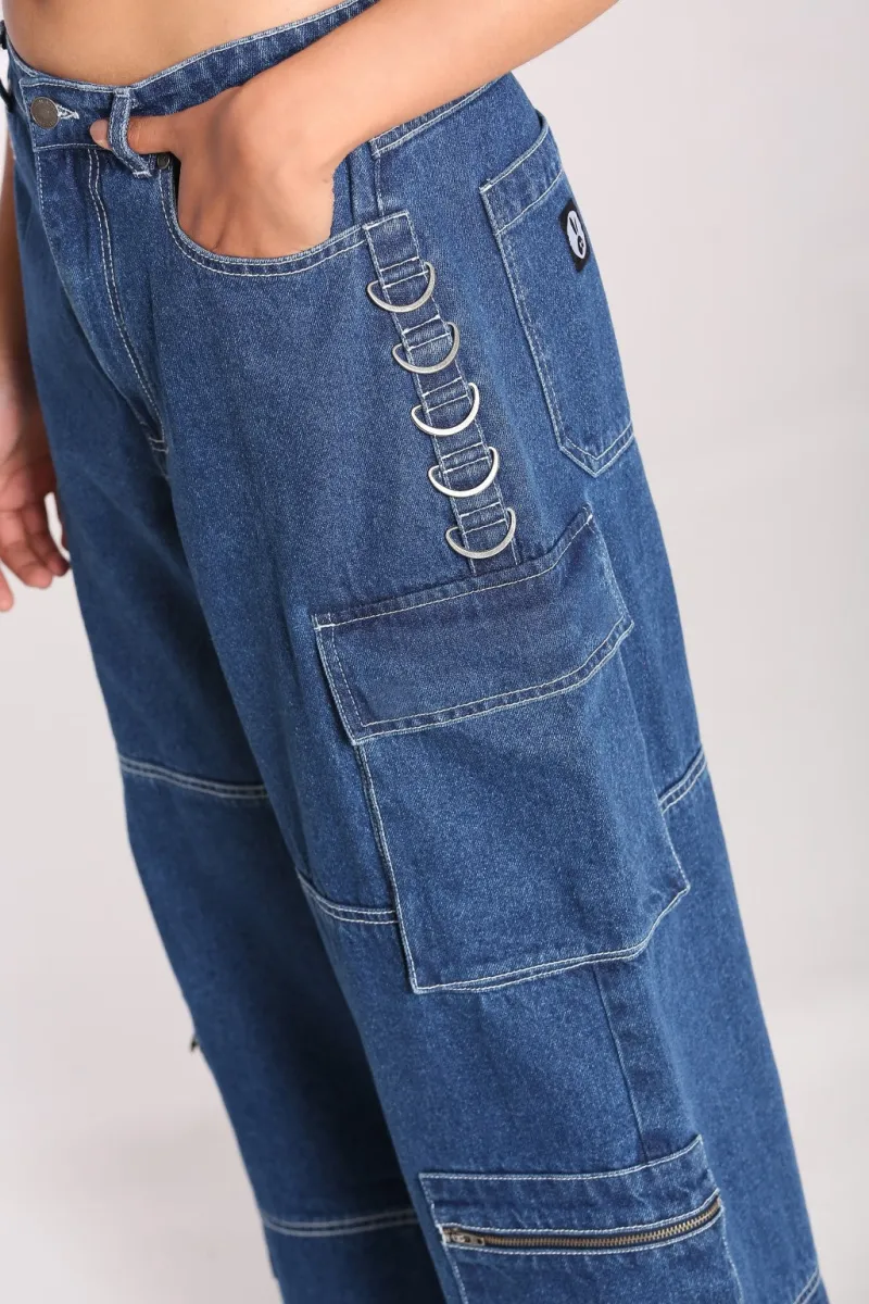 Hell Bunny Cameron Jeans Blue Clearance
