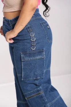 Hell Bunny Cameron Jeans Blue Clearance