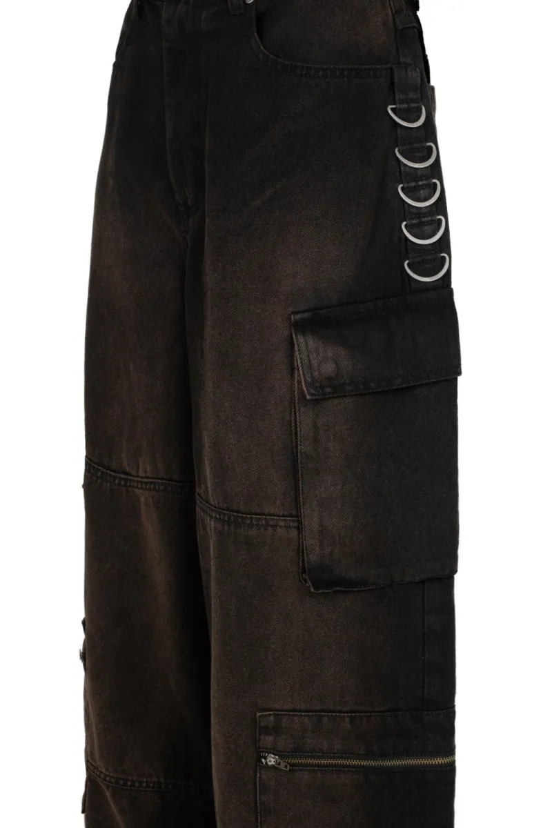 Hell Bunny Cameron Jeans Brown Clearance