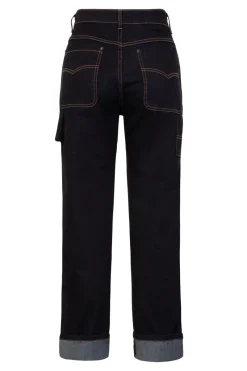 Hell Bunny Carpenter Denim Jeans Navy