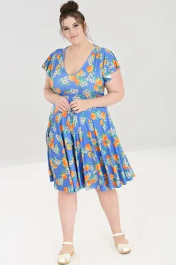Hell Bunny Castellana Dress Blue New