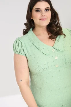 Hell Bunny Celia Mini Dress Mint Outlet