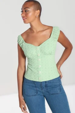 Hell Bunny Celia Top Mint Discount