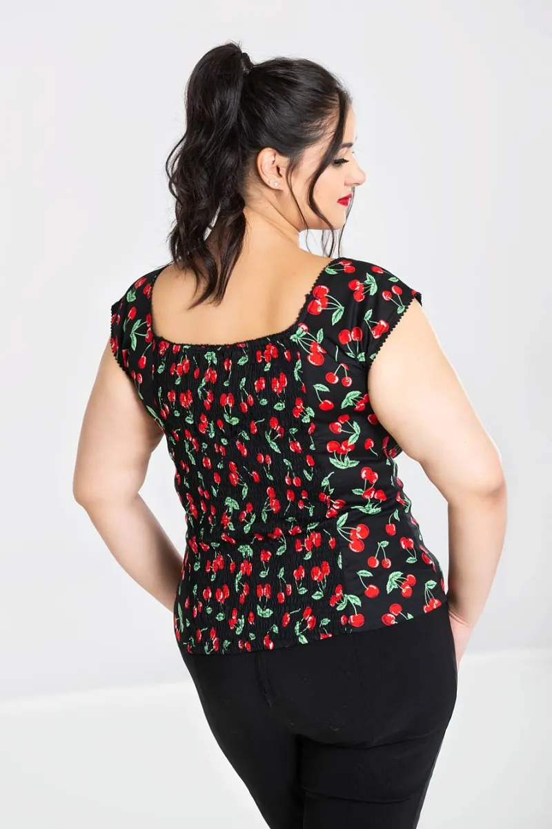 Hell Bunny Cherry Pie Top Black Online