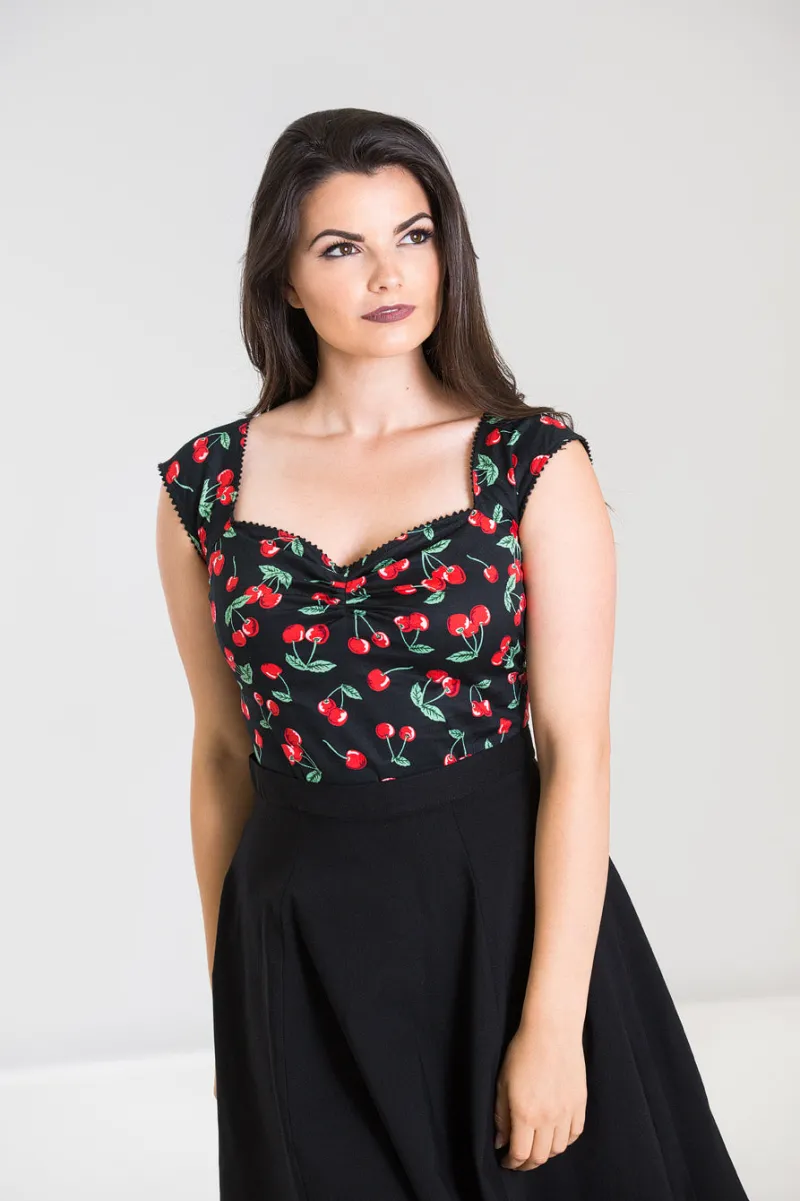 Hell Bunny Cherry Pie Top Black Online