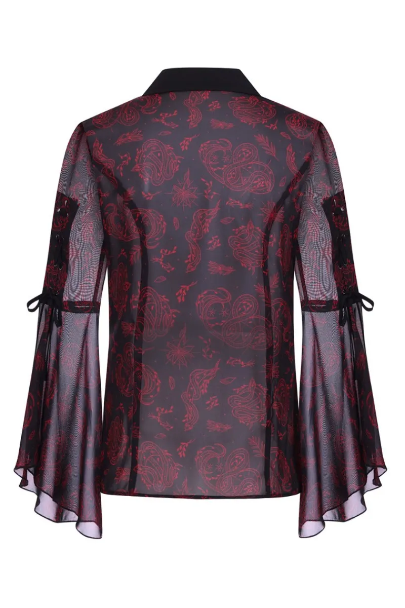 Hell Bunny Clarice Blouse Black Clearance