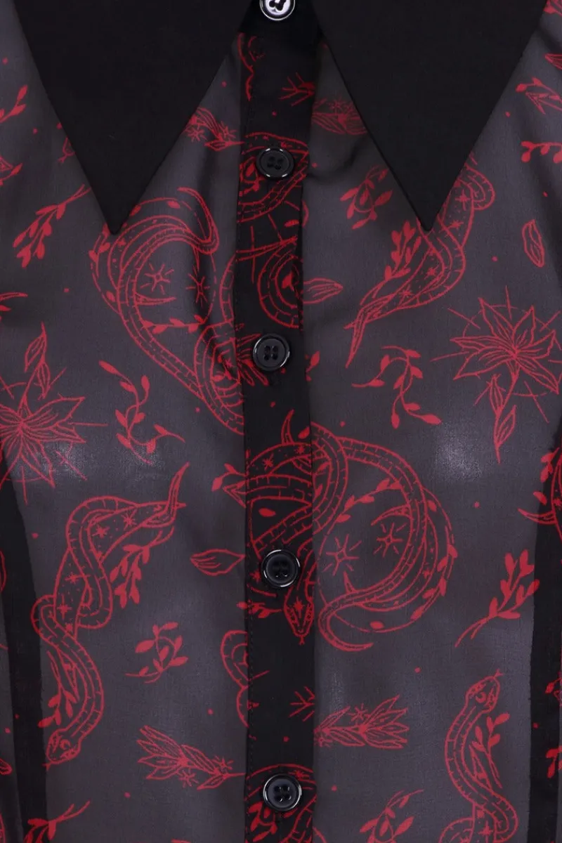 Hell Bunny Clarice Blouse Black Clearance