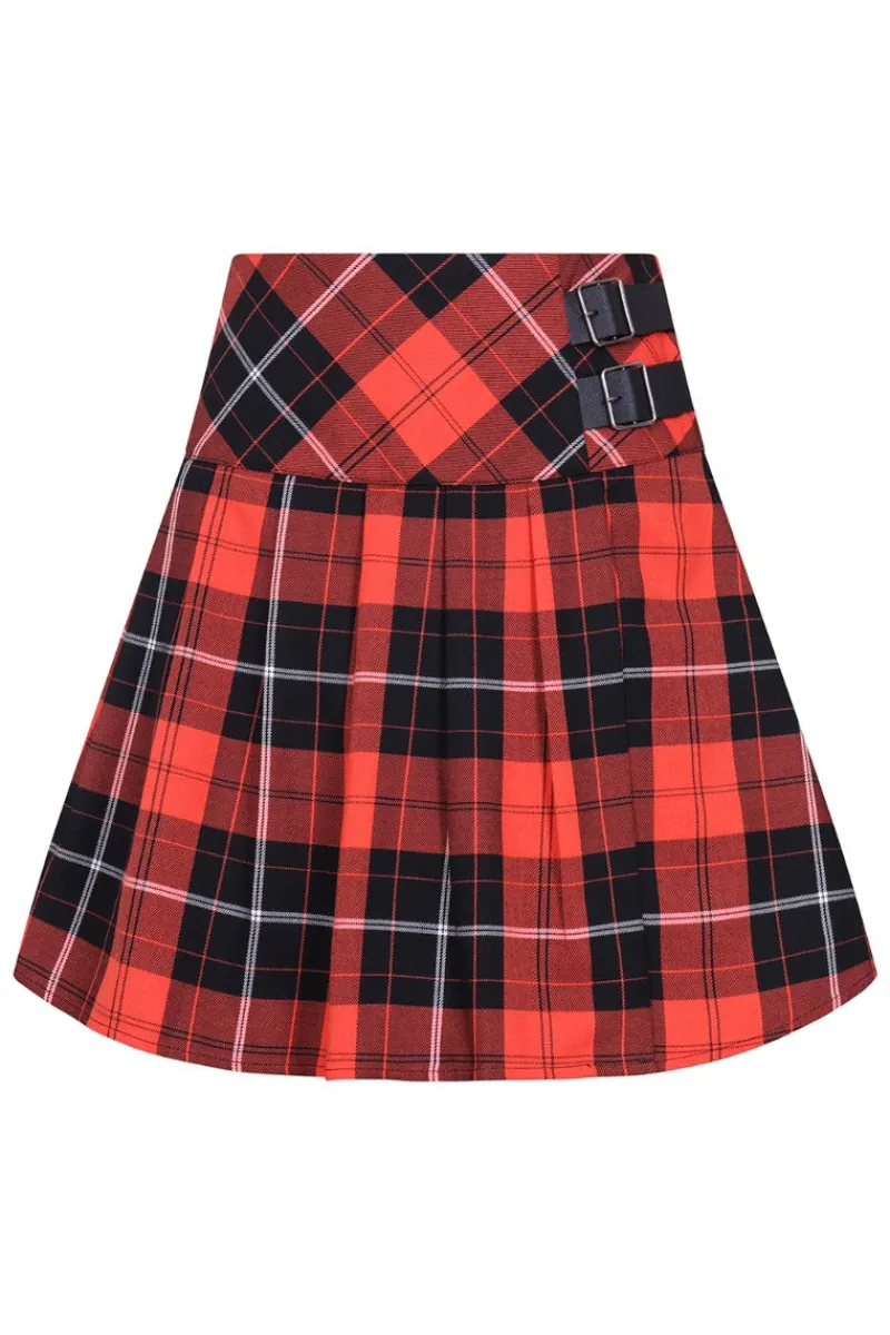 Hell Bunny Clementine Mini Skirt Orange Clearance