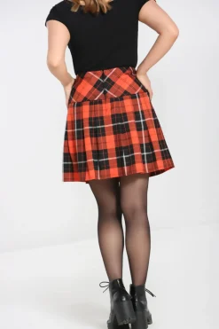 Hell Bunny Clementine Mini Skirt Orange Clearance