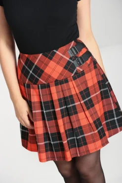 Hell Bunny Clementine Mini Skirt Orange Clearance