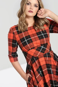 Hell Bunny Clementine 50's Dress Orange