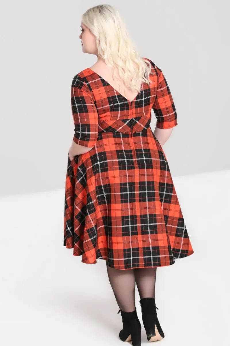 Hell Bunny Clementine 50's Dress Orange