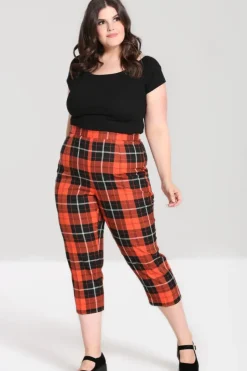 Hell Bunny Clementine Trousers Orange Sale