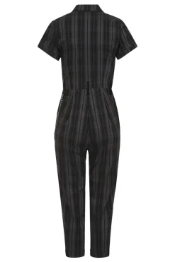 Hell Bunny Cobain Boilersuit Grey
