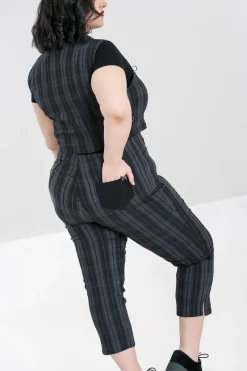 Hell Bunny Cobain Capris Grey Discount