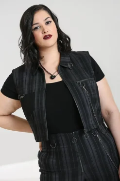 Hell Bunny Cobain Vest Grey Outlet