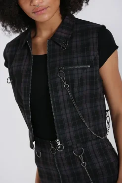 Hell Bunny Cobain Vest Grey Outlet