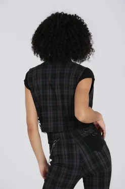 Hell Bunny Cobain Vest Grey Outlet