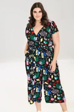 Hell Bunny Cora Jumpsuit Black Sale