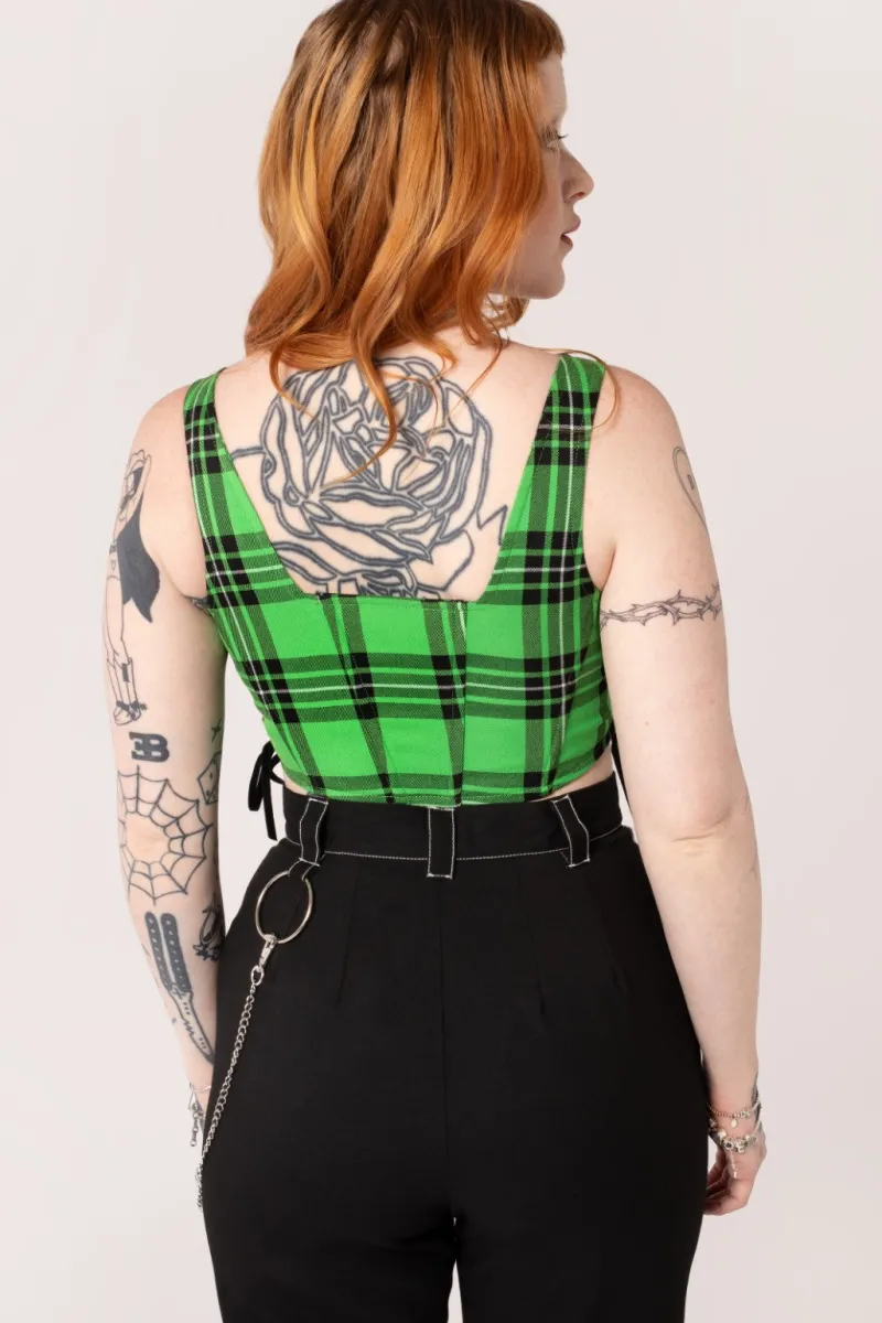 Hell Bunny Corey Corset Green
