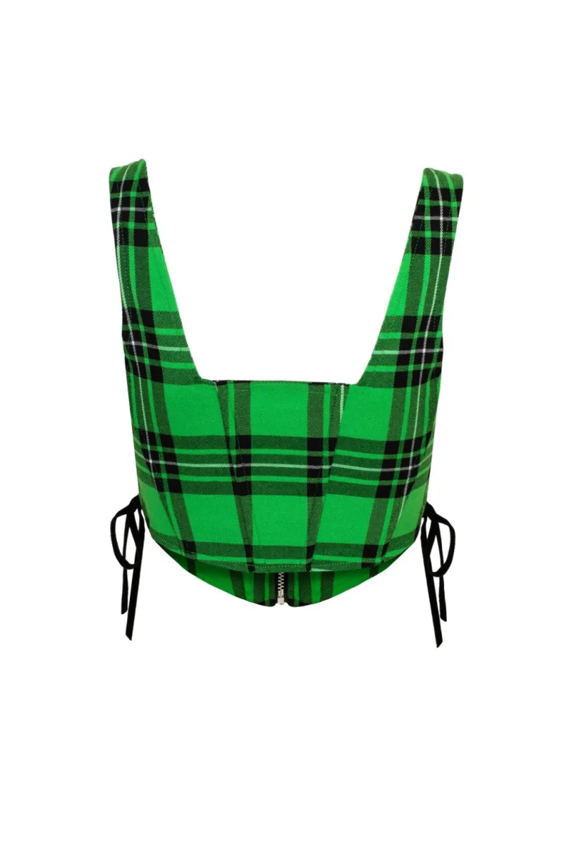 Hell Bunny Corey Corset Green